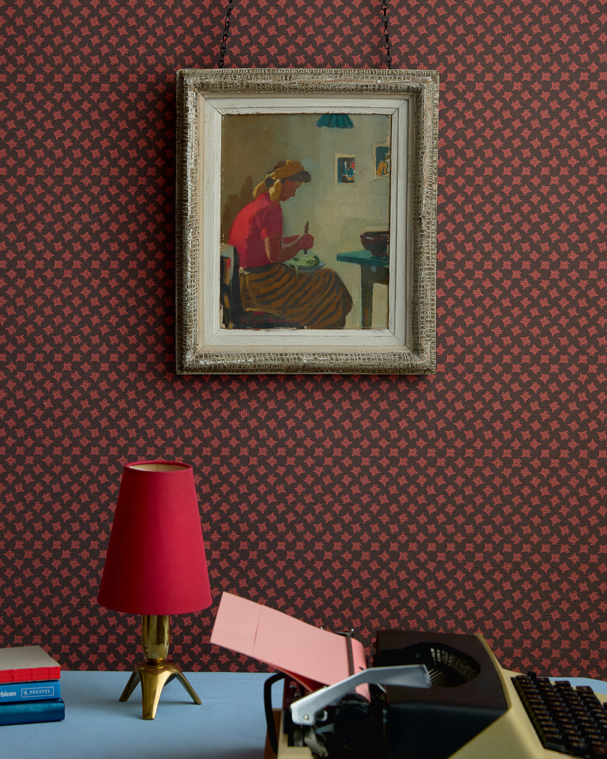 Micro Lotus on Grasscloth